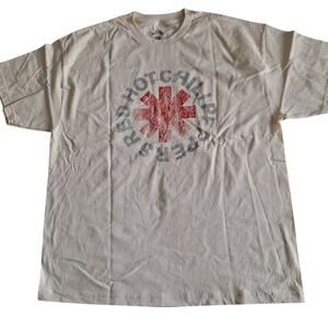 Red Hot Chili Peppers Graphic T-Shirt Rock Band Off-White Cream Mens Sz 2XL NWOT